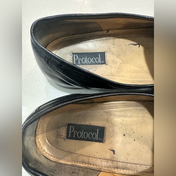 PROTOCOL fair condition used men’s leather dress shoes size 12 - Picture 2 of 8